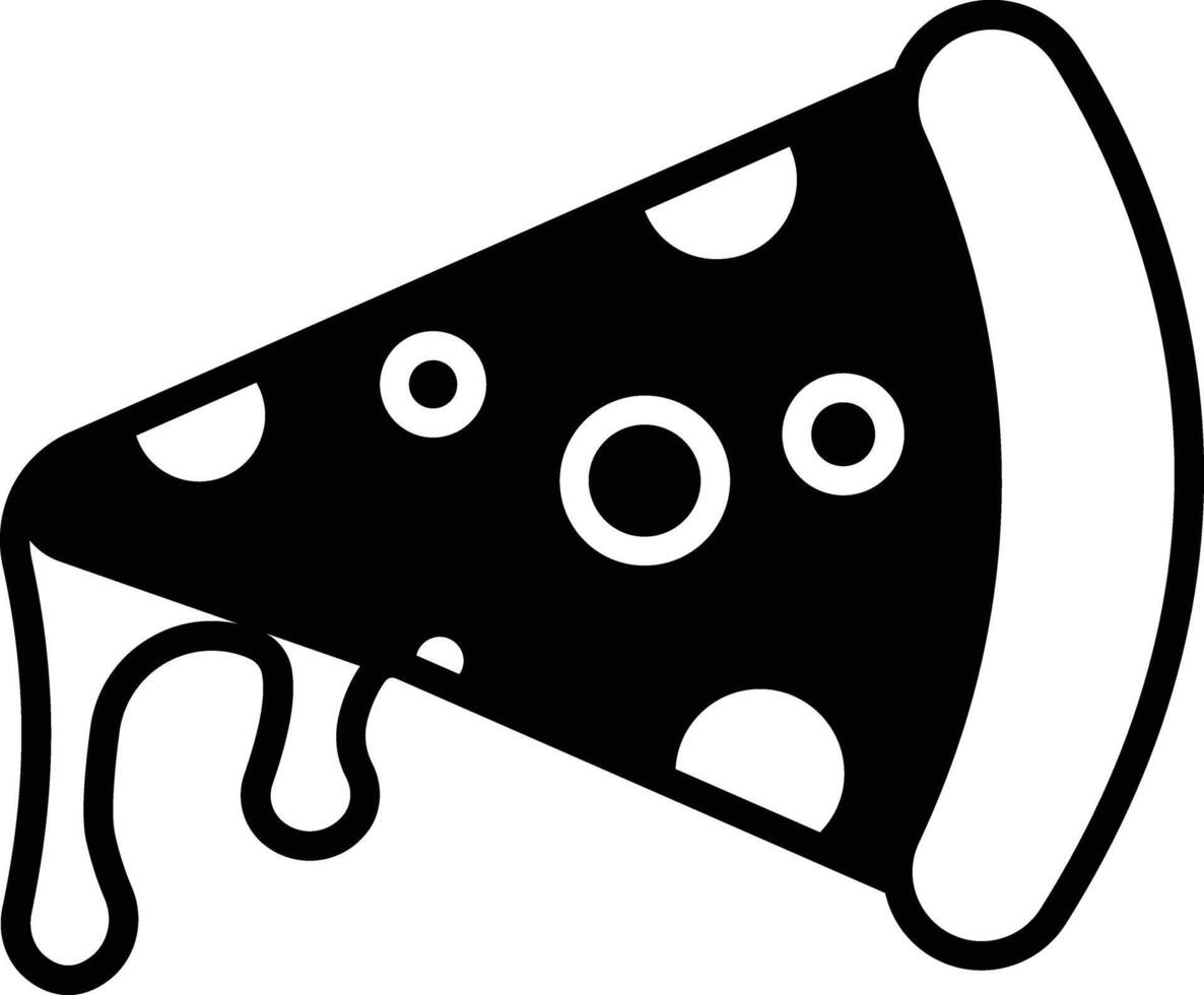 Pizza glyph and line vector illustration