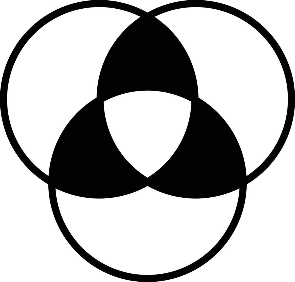 Venn diagram glyph and line vector illustration