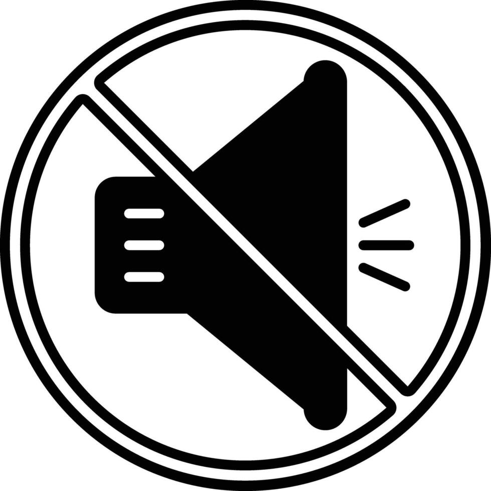 No horn glyph and line vector illustration