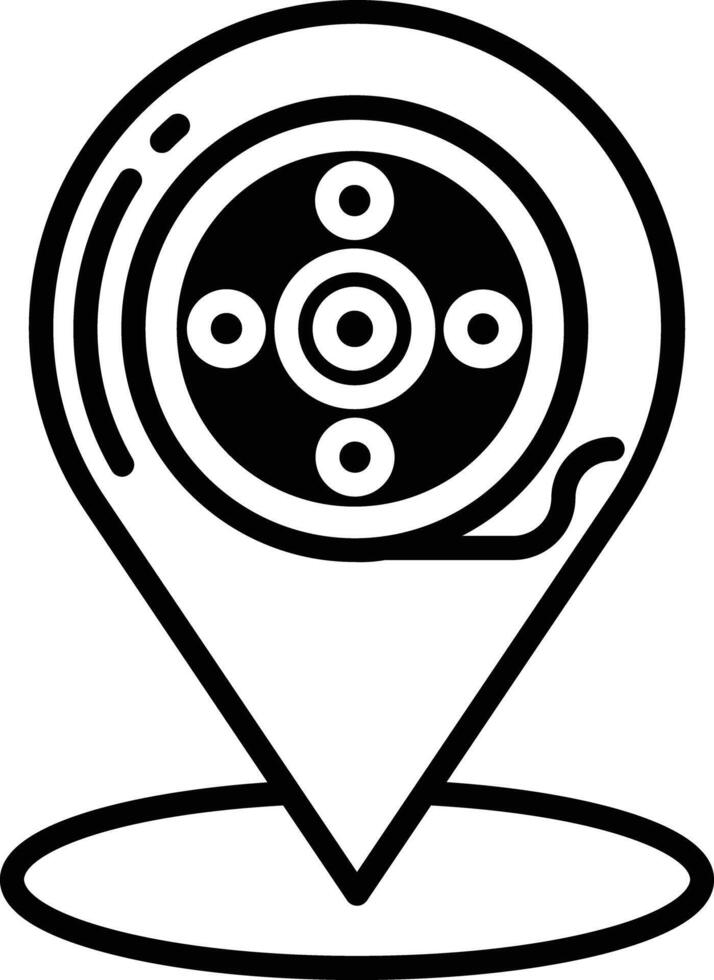 Location glyph and line vector illustration