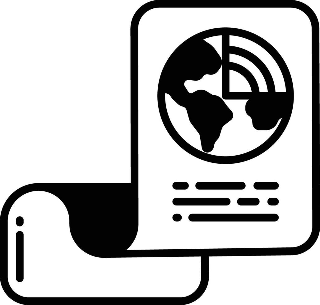Geology document glyph and line vector illustration