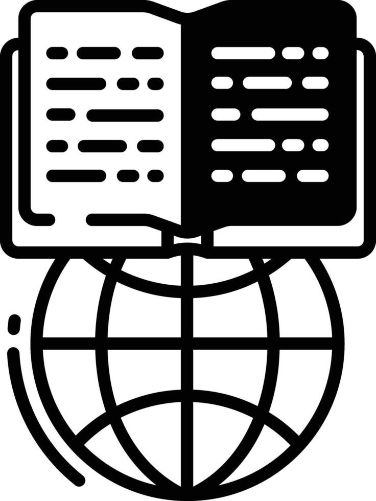 Book glyph and line vector illustration