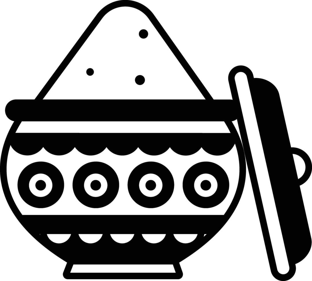 Kumkuma glyph and line vector illustration