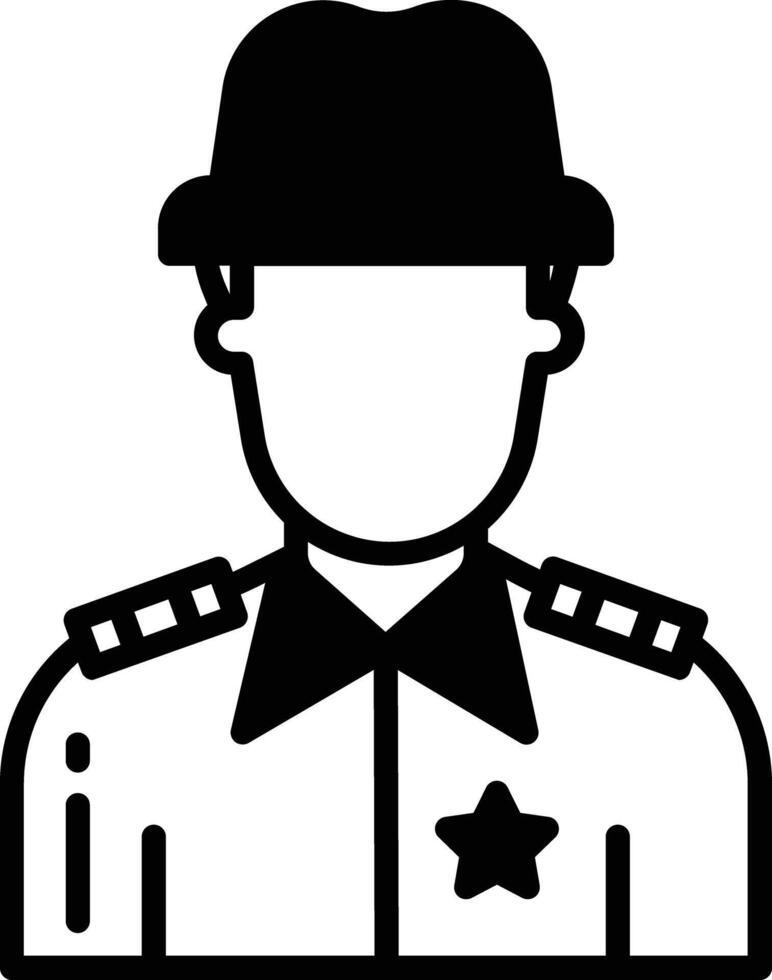 police officer glyph and line vector illustration