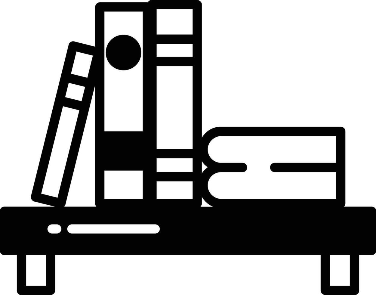 Bookshelf glyph and line vector illustration