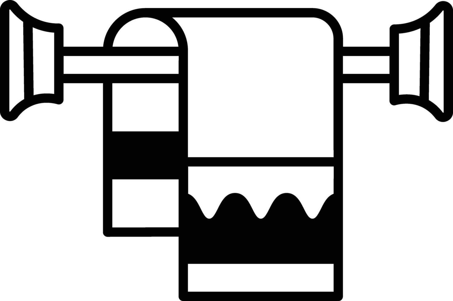 Towel glyph and line vector illustration