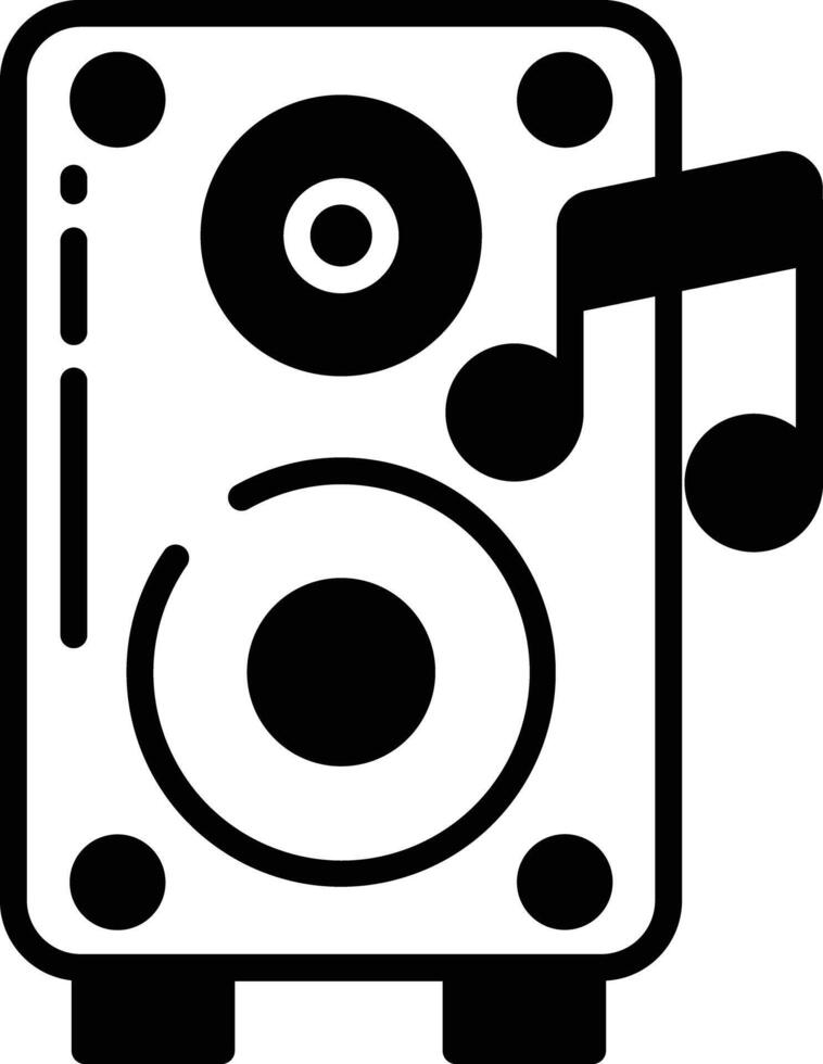 Speaker Box glyph and line vector illustration