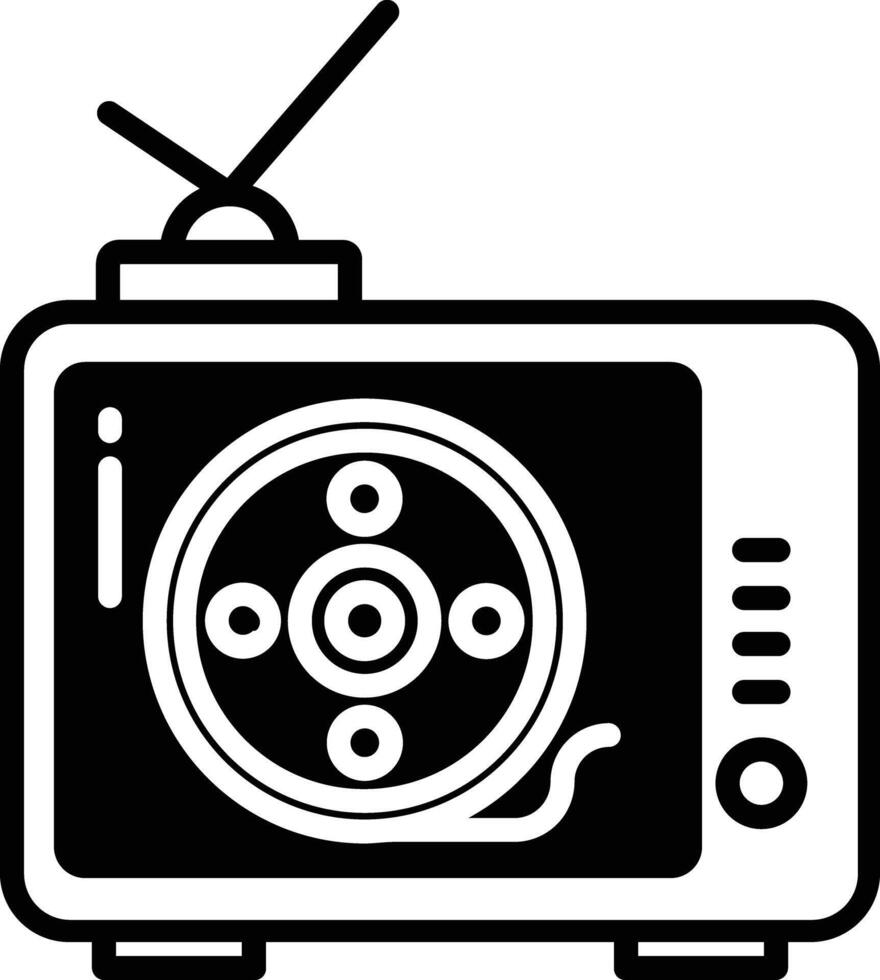 TV glyph and line vector illustrations