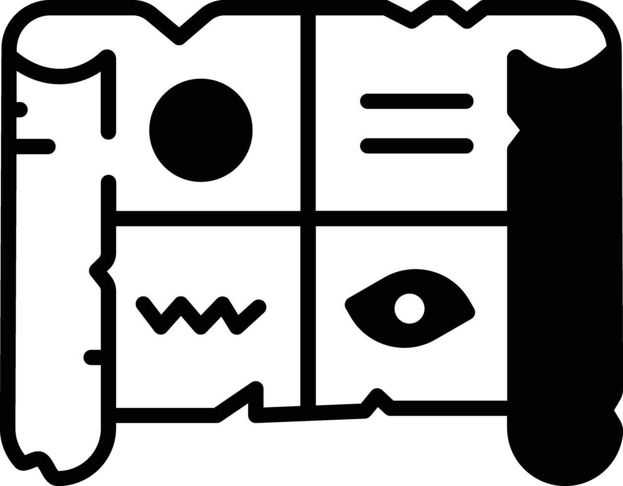 Papyrus glyph and line vector illustration