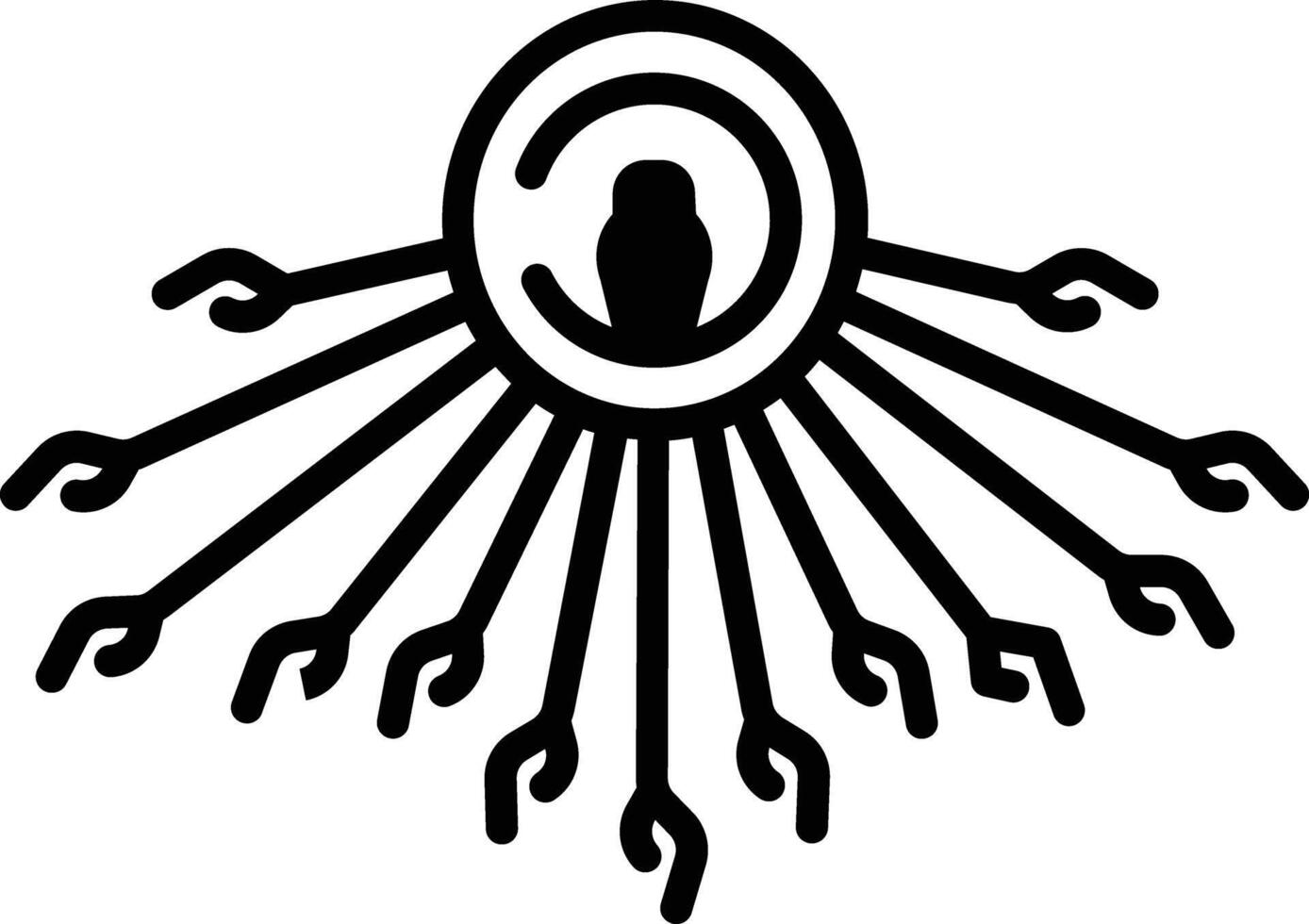 Aten glyph and line vector illustration