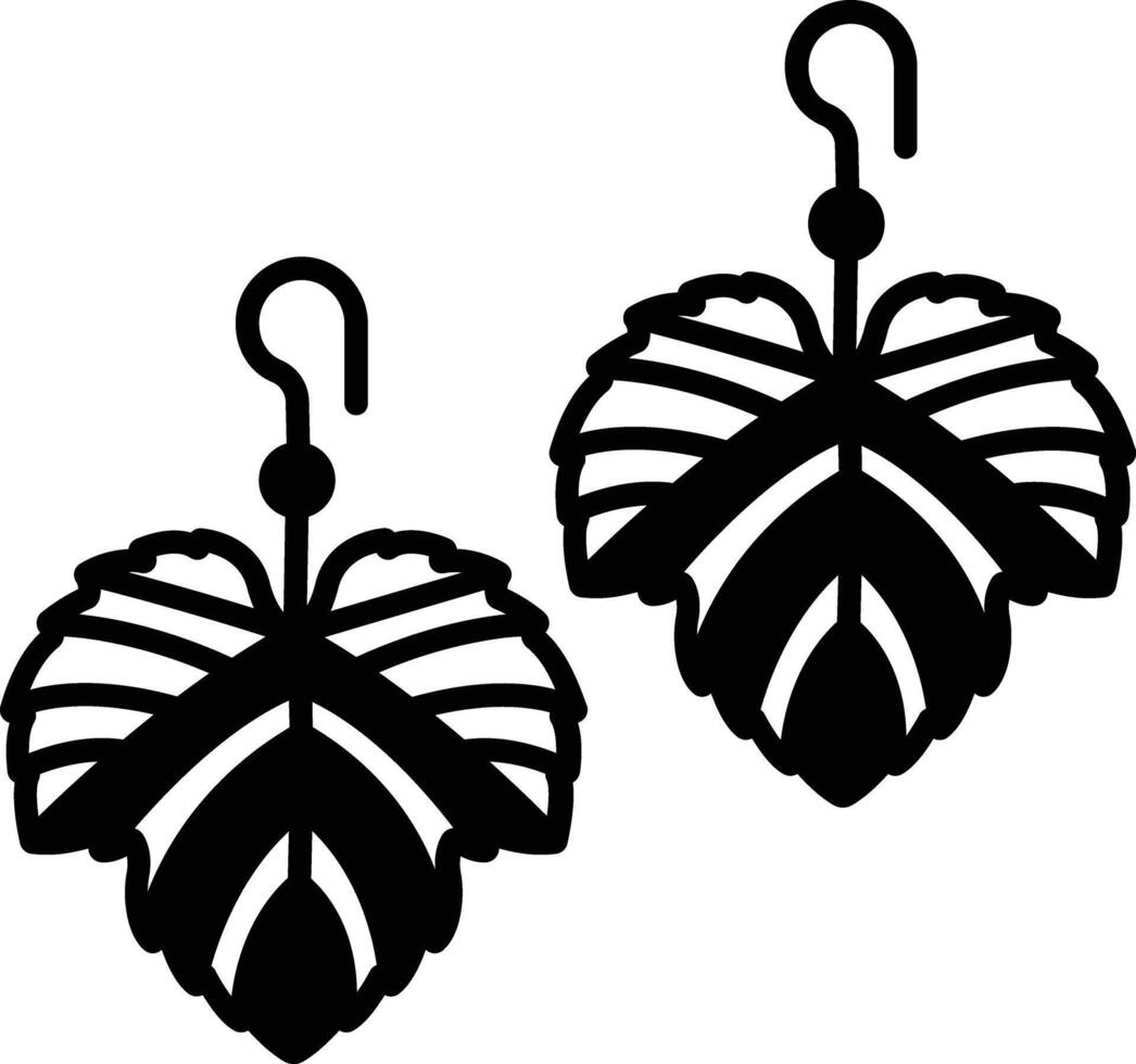 earring glyph and line vector illustration