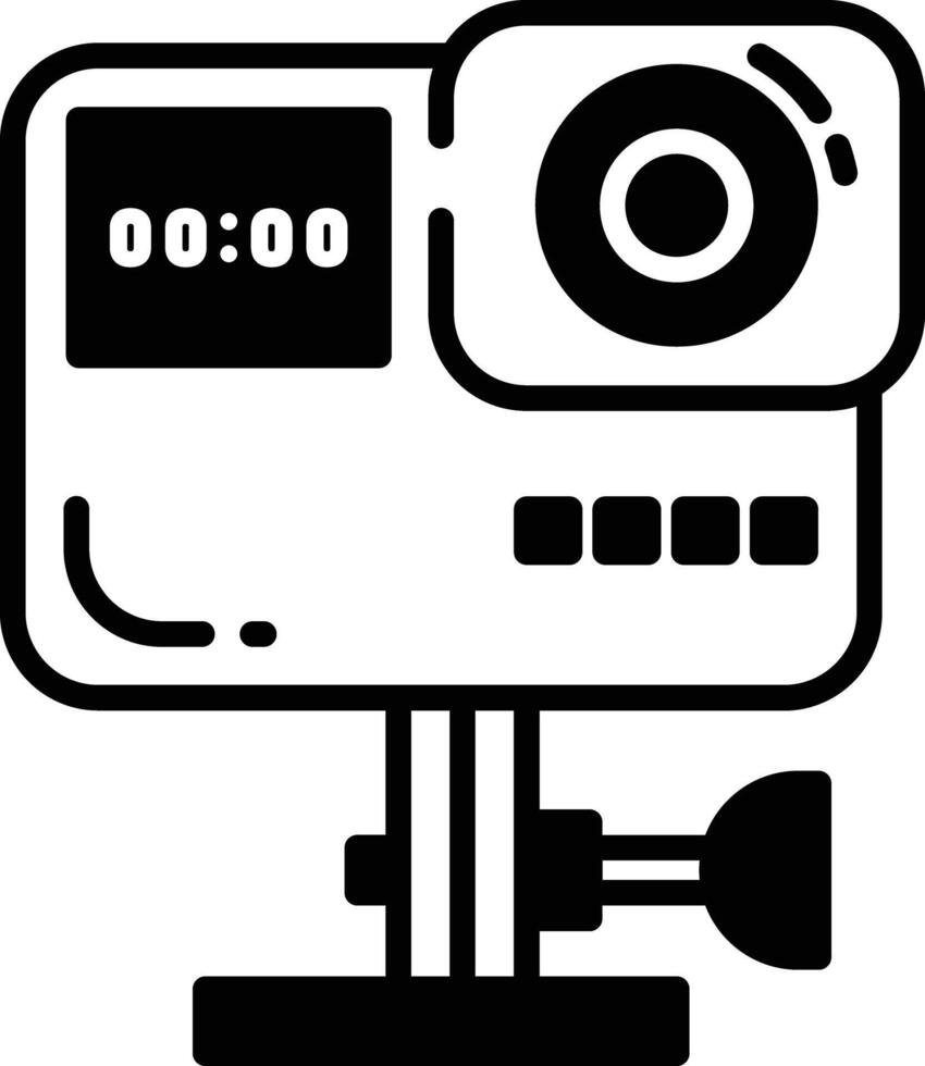 Go Pro glyph and line vector illustration