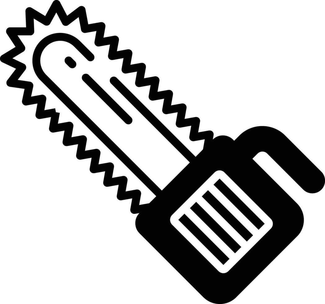 Chainsaw glyph and line vector illustration
