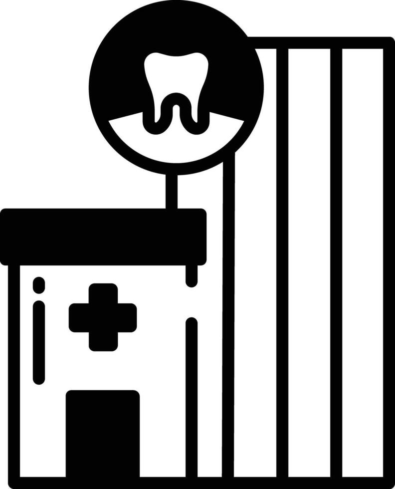 Dental clinic  glyph and line vector illustration