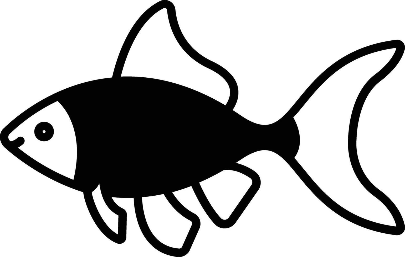 Tetra glofish glyph and line vector illustration