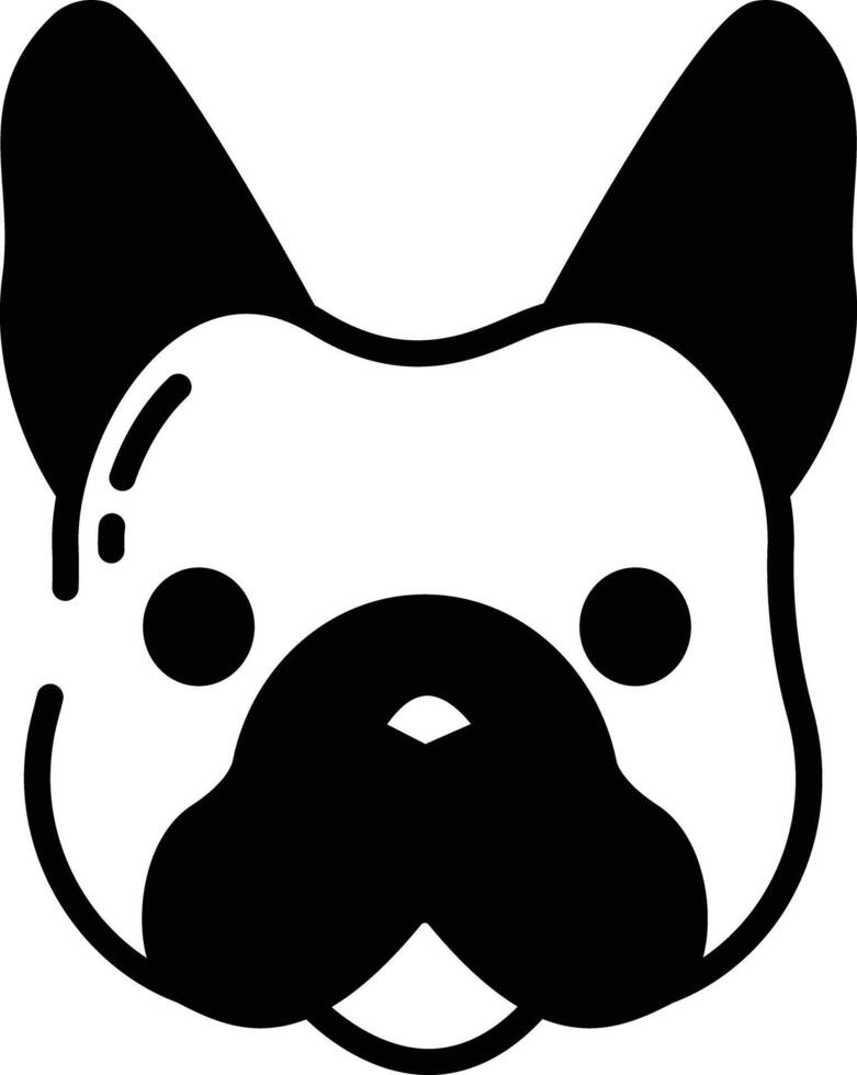 French bulldog glyph and line vector illustration