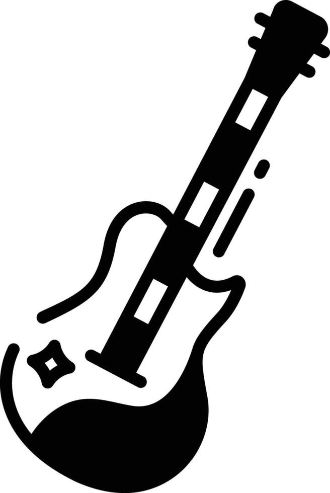 Guitar glyph and line vector illustration