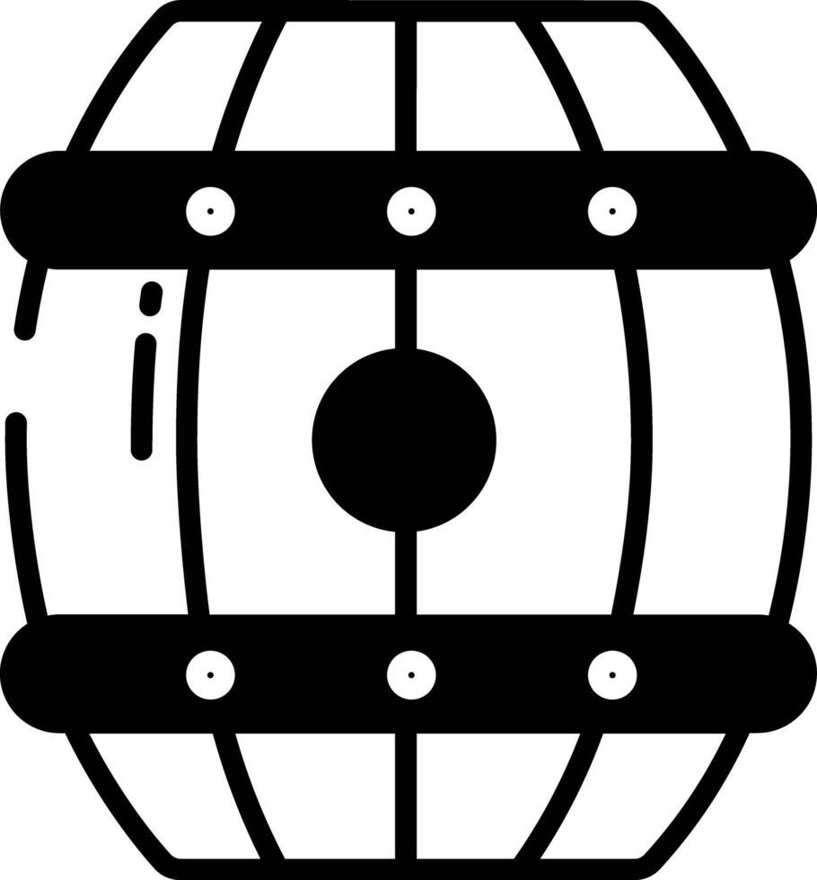 barril glifo y línea vector ilustración