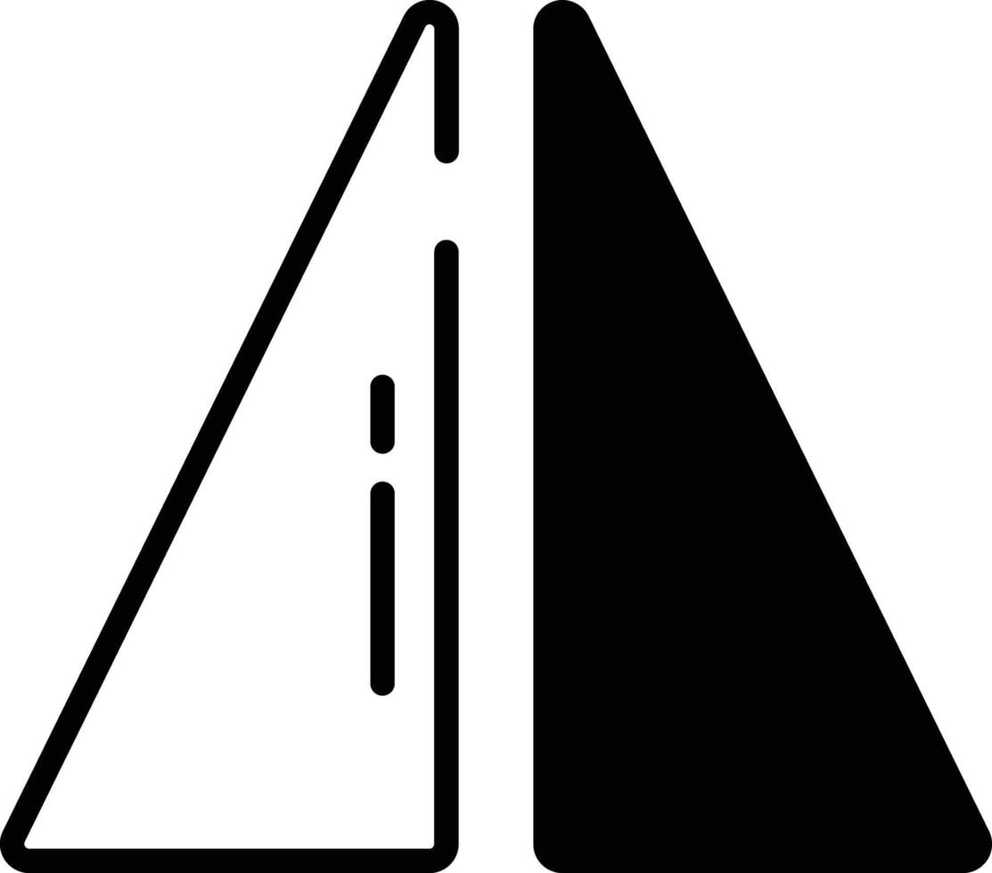 Flip vertical glyph and line vector illustration