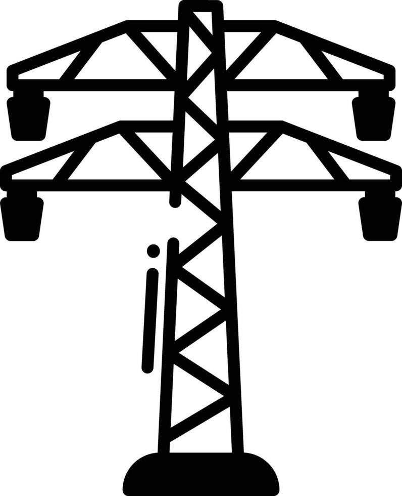 Power Tower glyph and line vector illustration