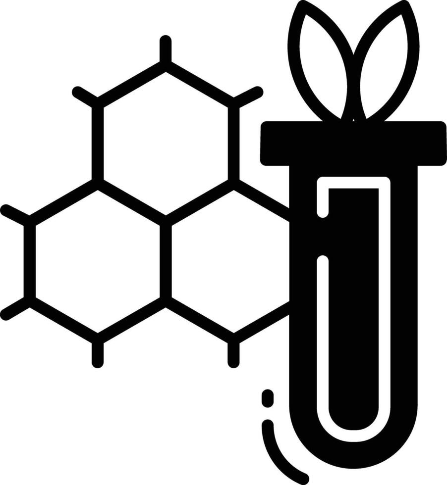 orgánico química glifo y línea vector ilustración