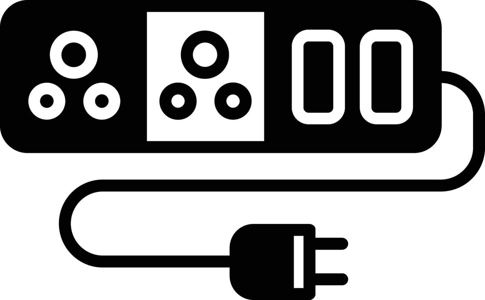 Plug box glyph and line vector illustrations