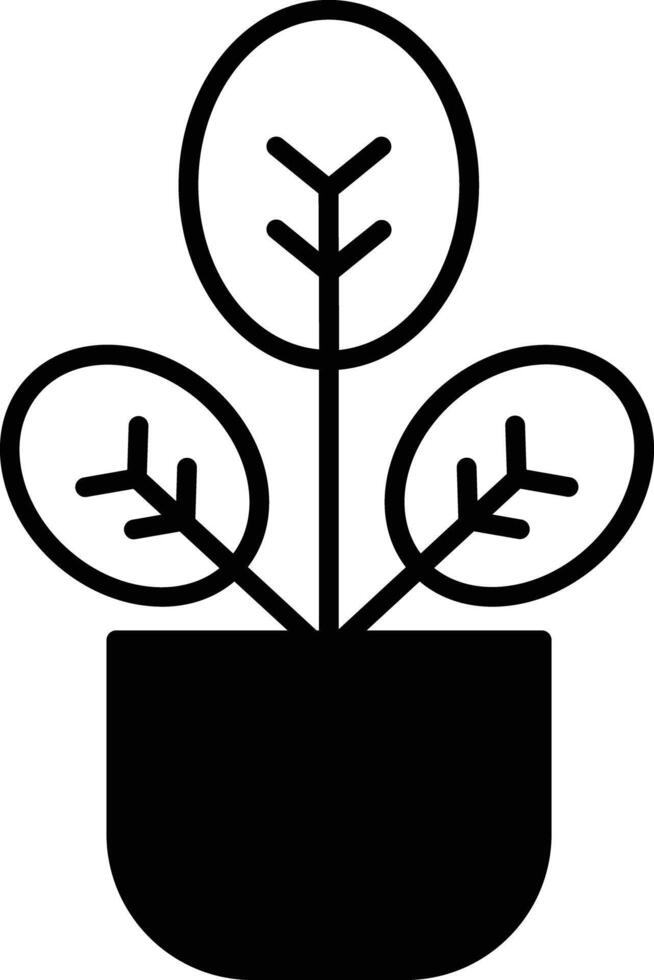 Plant glyph and line vector illustration