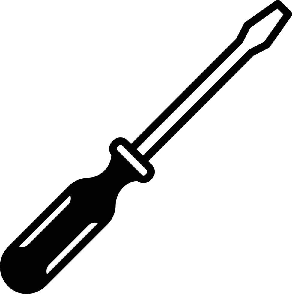 Screwdriver glyph and line vector illustration