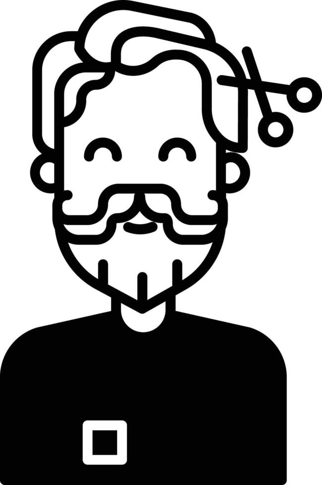 Haircut Men glyph and line vector illustration