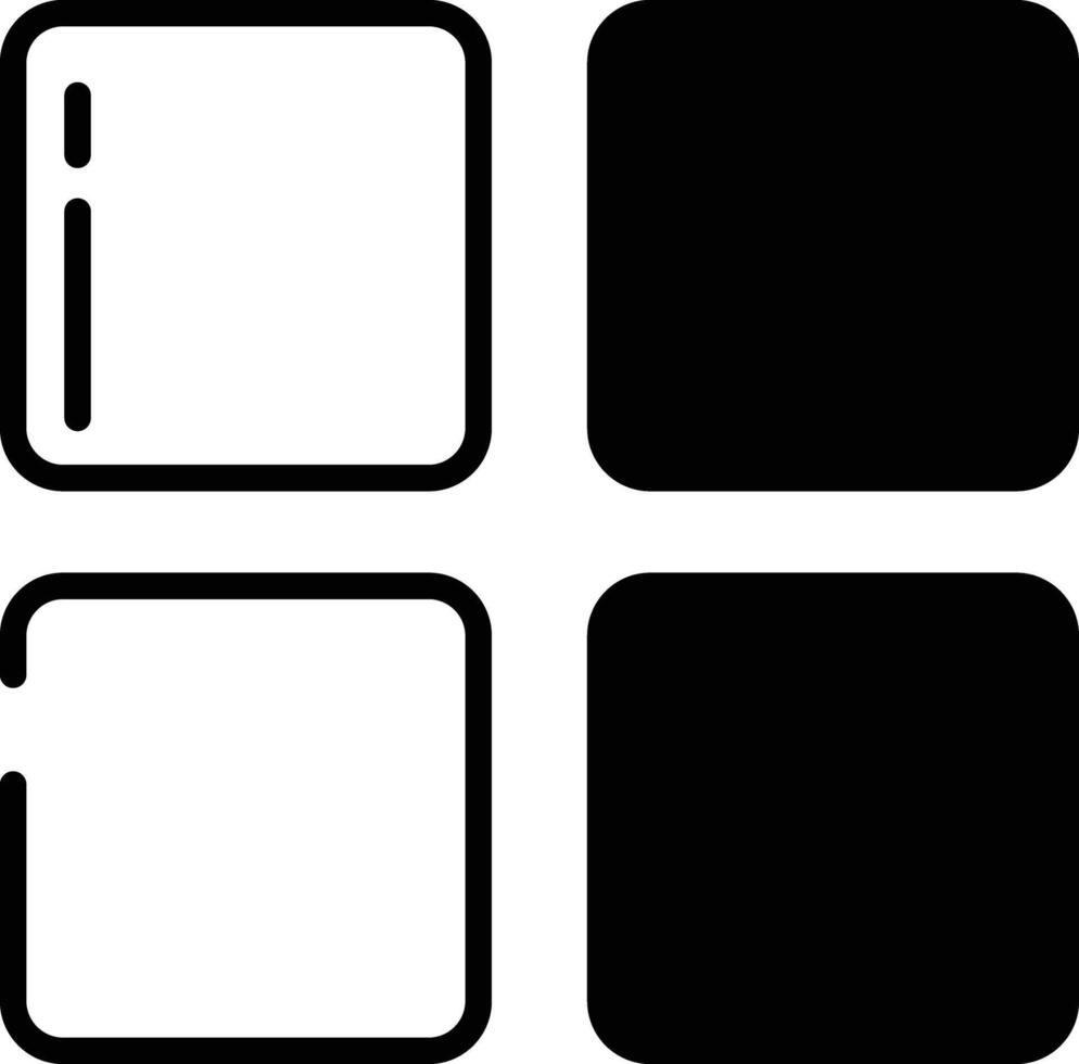 Grid view glyph and line vector illustration