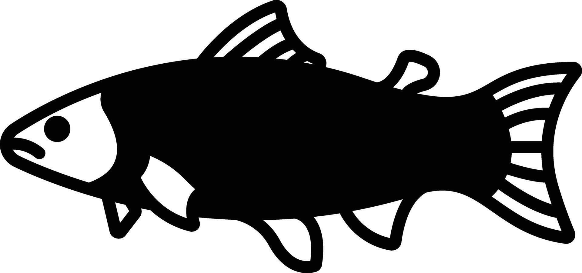 Salmon Fish glyph and line vector illustration