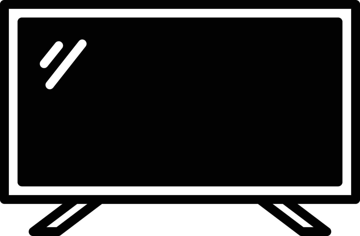 TV glyph and line vector illustrations