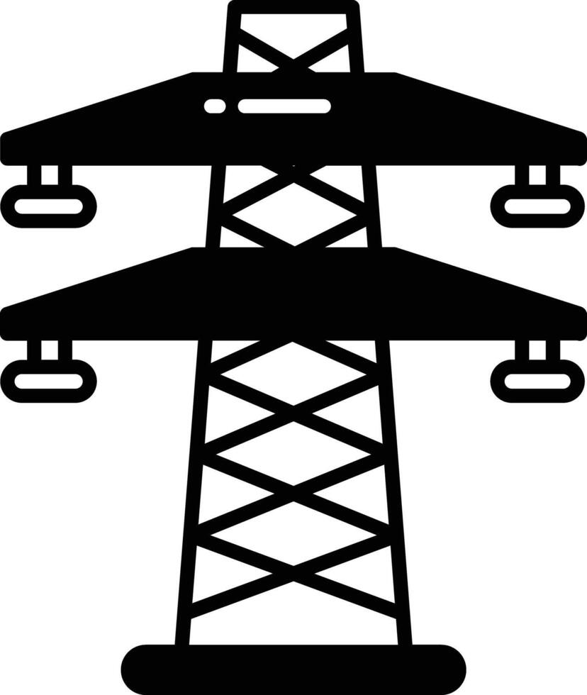 Power Line glyph and line vector illustration