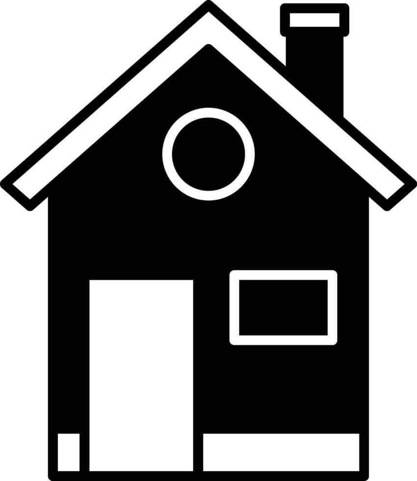 House glyph and line vector illustration
