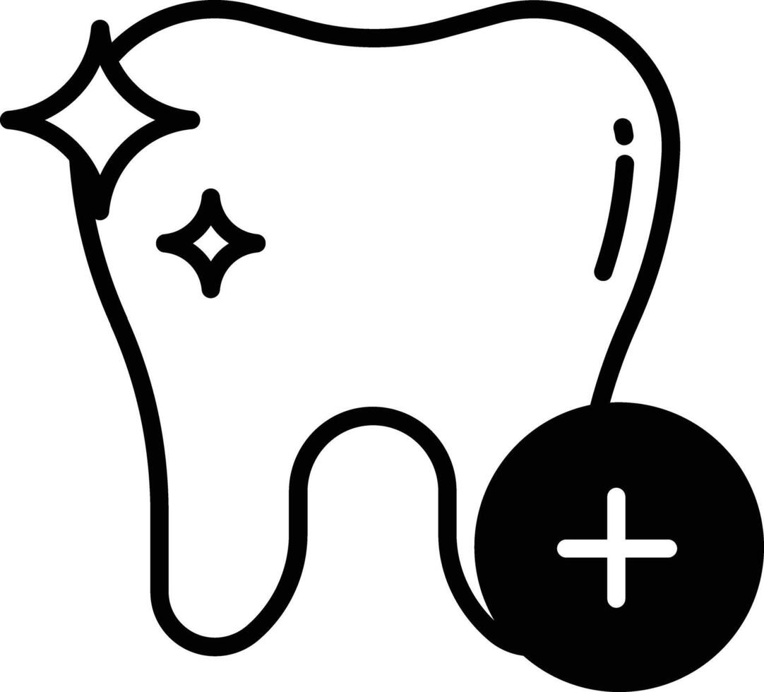 dental cheque glifo y línea vector ilustración