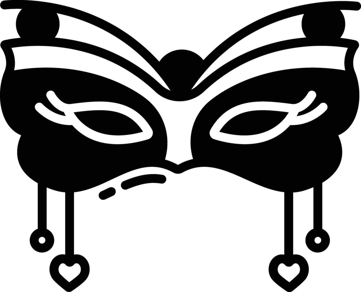 Mask glyph and line vector illustration