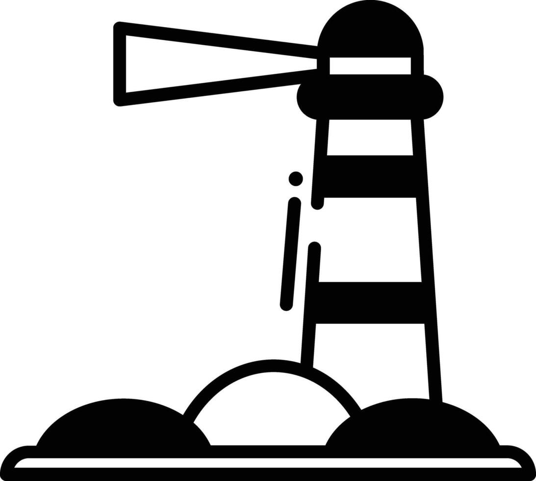 Lighthouse glyph and line vector illustration