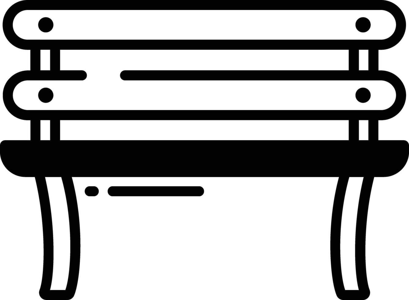 Bench glyph and line vector illustration