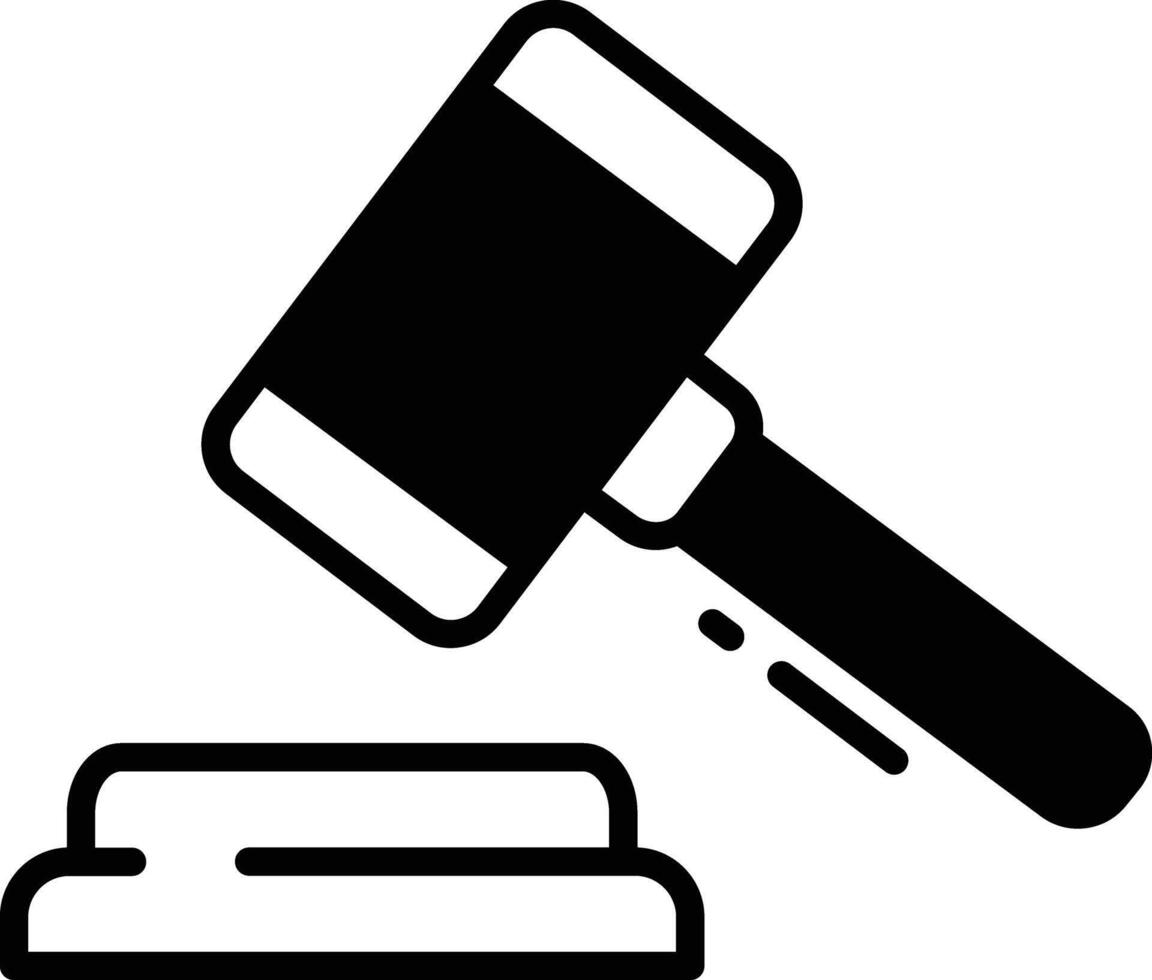 Auction glyph and line vector illustration