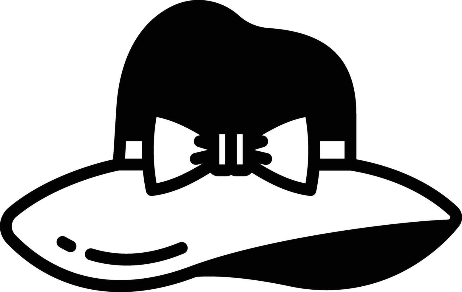 pamela sombrero glifo y línea vector ilustración