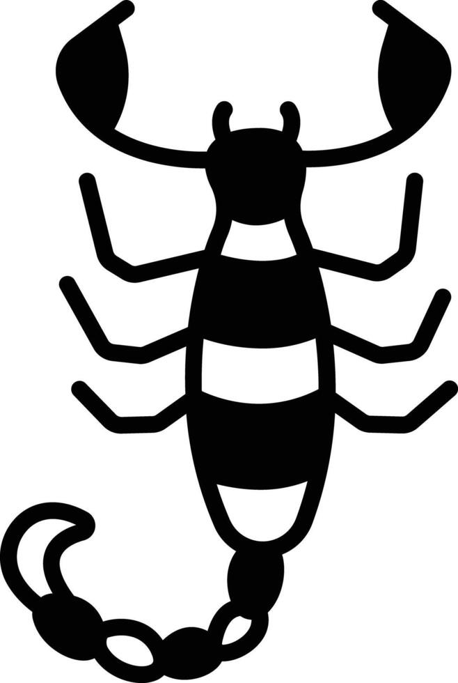 Scorpion glyph and line vector illustration