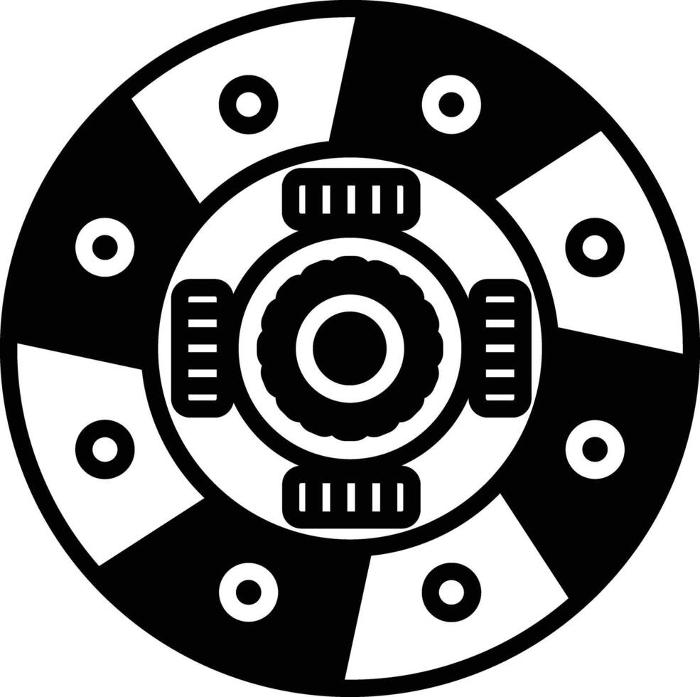 Clutch Disc glyph and line vector illustration