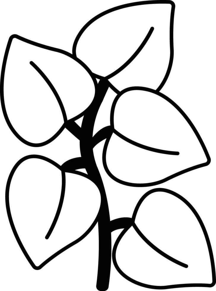 Oregano leaves glyph and line vector illustration