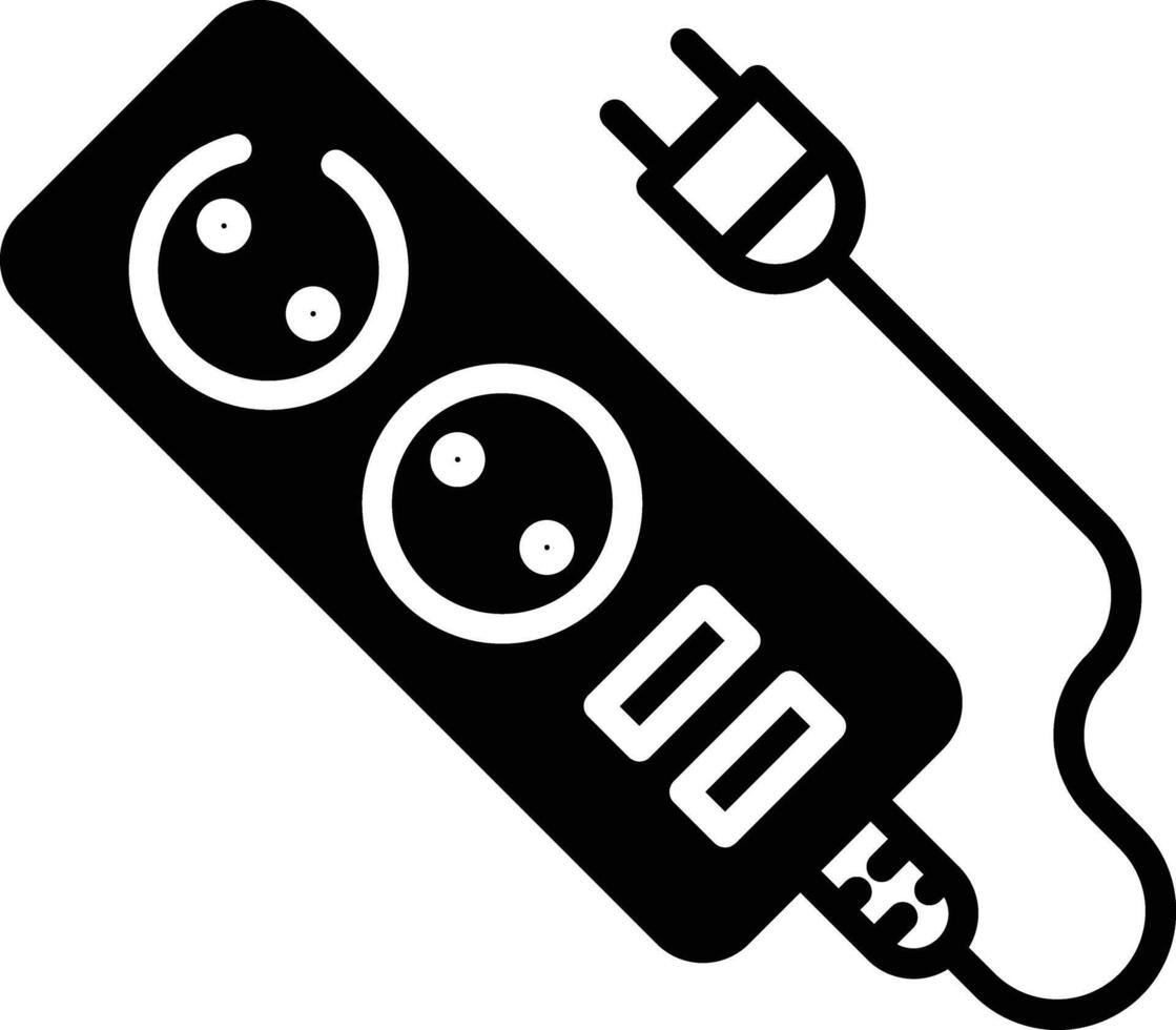 Power Strip glyph and line vector illustration
