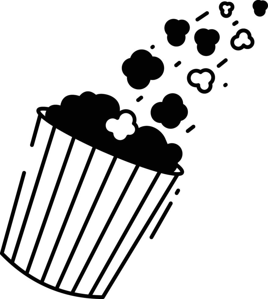 Popcorn glyph and line vector illustration