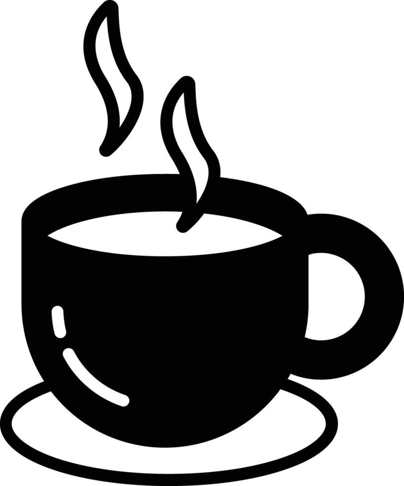 Cappuccino glyph and line vector illustration