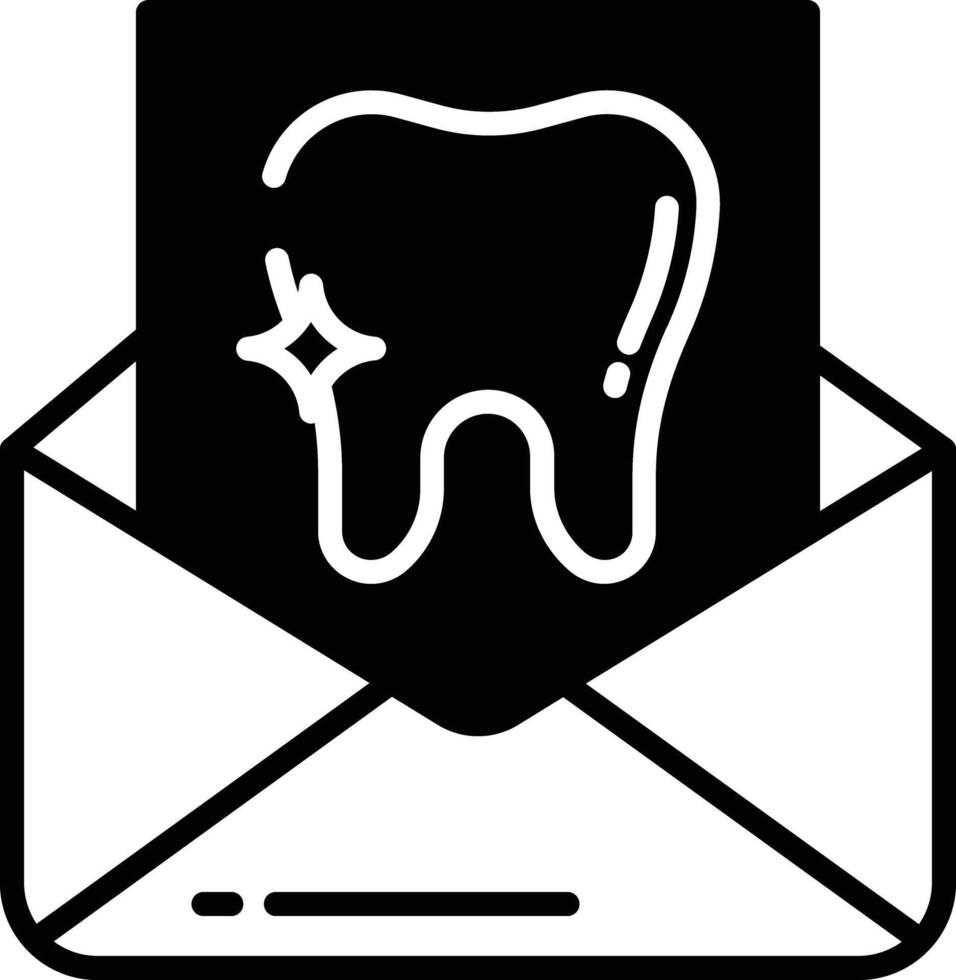 Dental Mail  glyph and line vector illustration