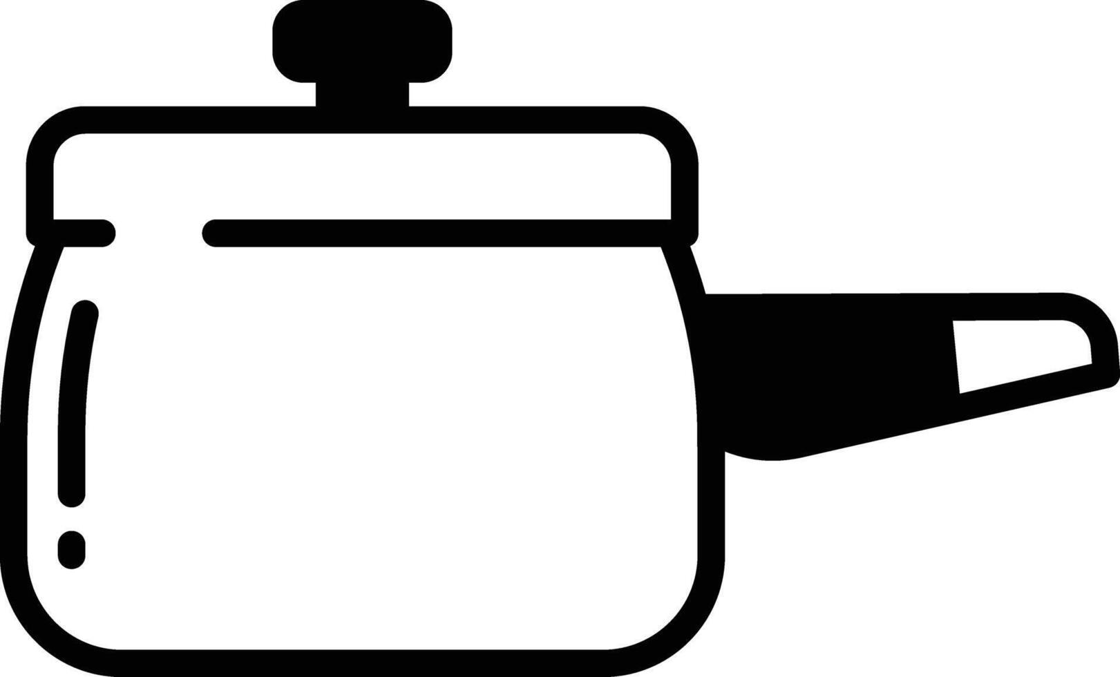 Pot glyph and line vector illustration
