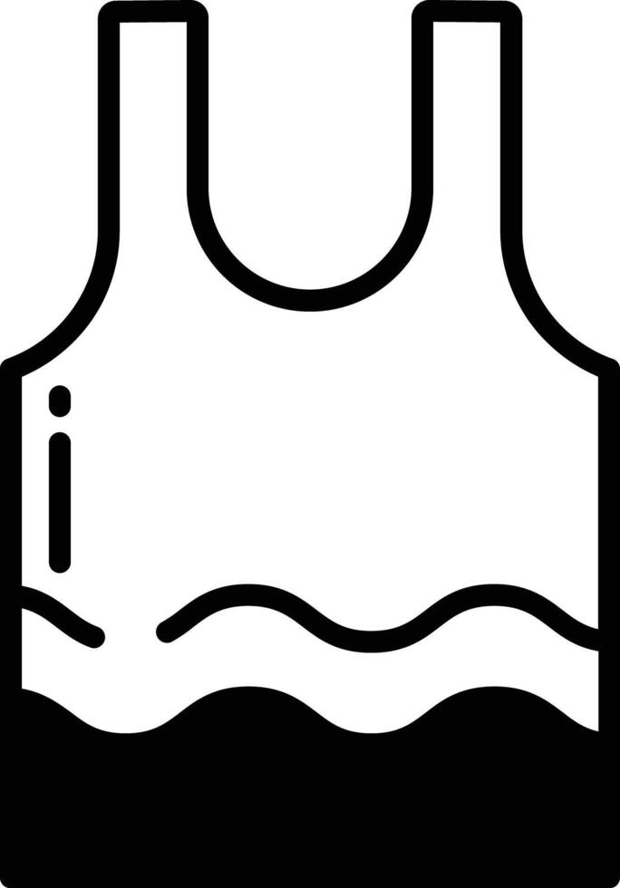 tank top glyph and line vector illustration