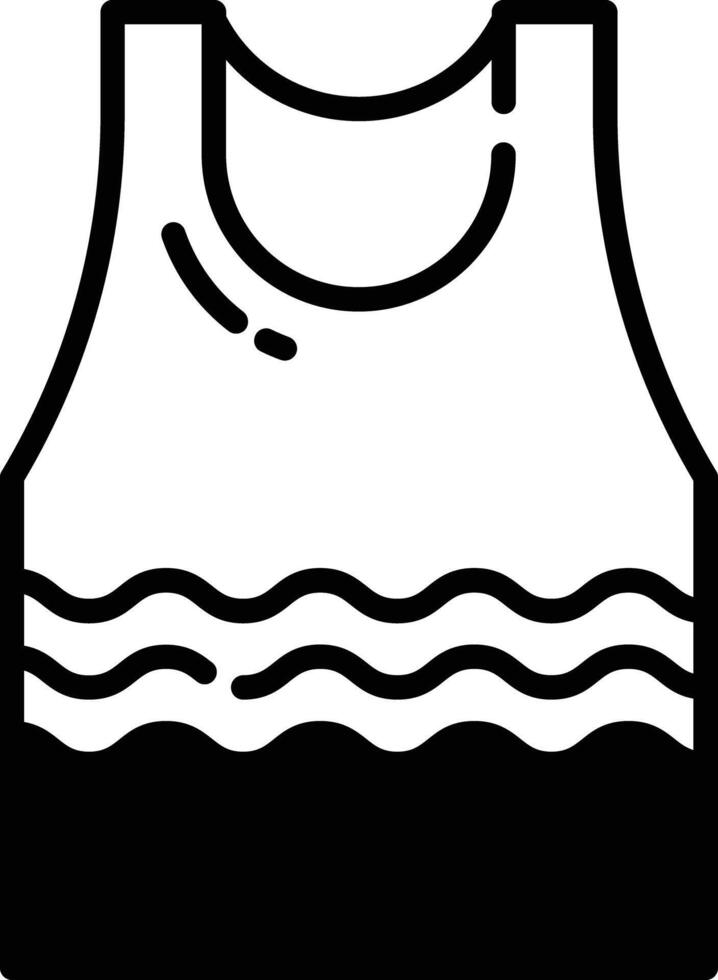 Sleeveless top glyph and line vector illustration
